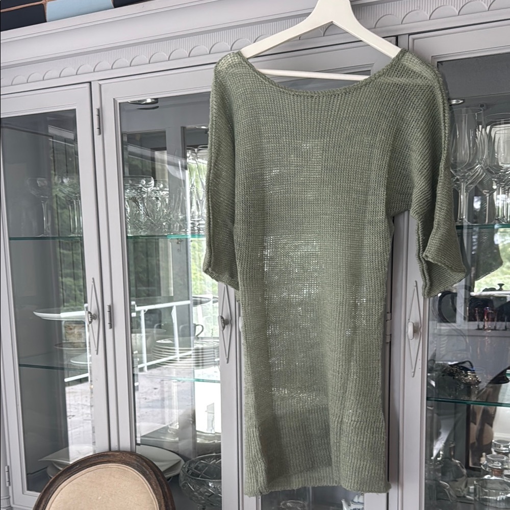 Green Knit Sweater Dress